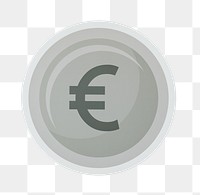 PNG Euro coin icon sticker transparent background