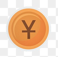 PNG  Japanese yen coin sticker transparent background