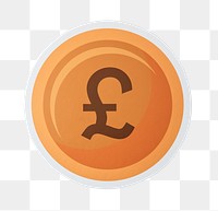 PNG Pound sterling coin icon sticker transparent background