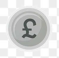 PNG Pound sterling coin icon sticker transparent background