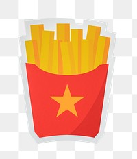 PNG French fries junk food  sticker transparent background