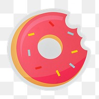PNG pink  doughnut icon sticker transparent background
