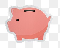 PNG piggy bank icon sticker transparent background