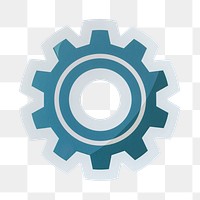 PNG cog wheel icon sticker transparent background