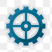 PNG cog wheel icon sticker transparent background