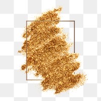 Gold paint stroke png texture  badge, transparent background