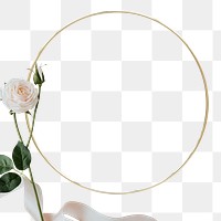 Gold frame png element, transparent background