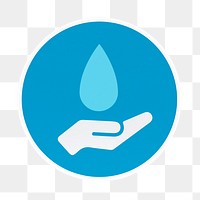 PNG Hand under dripping water icon transparent background