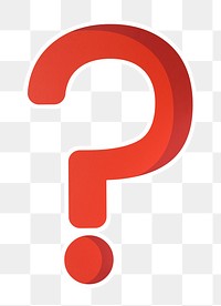 PNG red question mark sticker transparent background