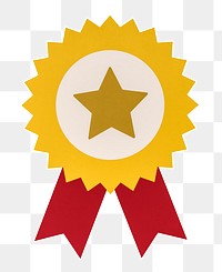 PNG Golden star prize badge  sticker transparent background
