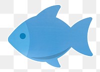 PNG Blue fish sticker transparent background