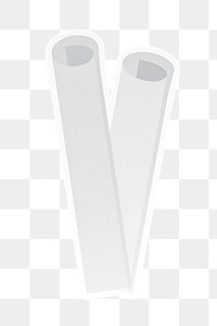 PNG White blueprint rolls sticker transparent background