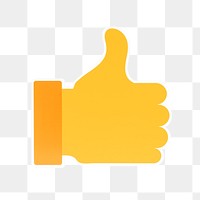 PNG Yellow thumbs up like   sticker transparent background