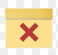 PNG Box with x sign sticker transparent background