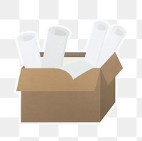 PNG paper rolls in  box  sticker transparent background