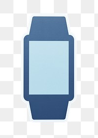 PNG Blue smart watch sticker transparent background