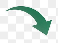 PNG Arrow pointing downwards icon  transparent background