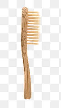 Bamboo toothbrush png, transparent background