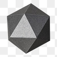 3D gray pentagon png sticker, transparent background
