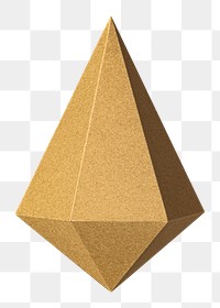 Png 3D asymmetric hexagonal bipyramid sticker, transparent background