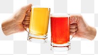 PNG Men toasting with beer, collage element, transparent background