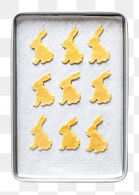 PNG Homemade Easter sugar bunny cookies, collage element, transparent background