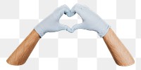 Glove hand png love sign, transparent background