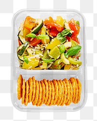 PNG Homemade roasted vegetables salad, collage element, transparent background