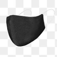 PNG Black face mask mockup on a gray background transparent background