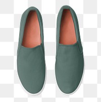 Green slip-on png streetwear sneakers fashion, transparent background