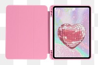 Pink tablet case png digital device, transparent background