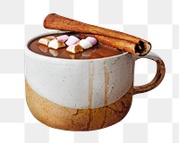 PNG Marshmallows dipped in hot chocolate, collage element, transparent background