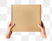 Brown box png, product packaging, transparent background