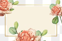 Png aesthetic floral frame, transparent background