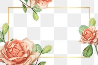 Png aesthetic floral frame, transparent background