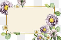 Png aesthetic floral frame, transparent background