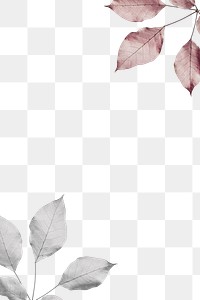 Leaf border png element, transparent background