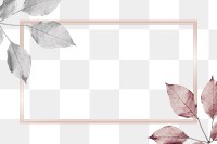 Leaf frame png element, transparent background