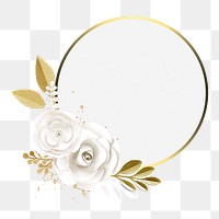 Flower frame png element, transparent background