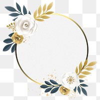 Flower frame png element, transparent background