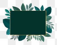 Leaf frame png element, transparent background