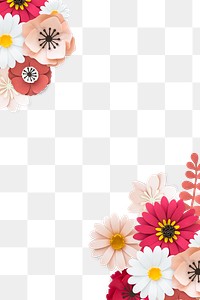 Flower border png element, transparent background