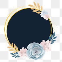 Flower frame png element, transparent background