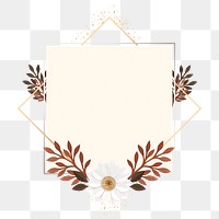 Flower frame png element, transparent background