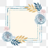 Flower frame png element, transparent background