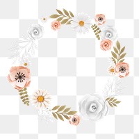 Flower frame png element, transparent background