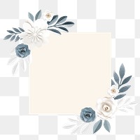 Flower frame png element, transparent background