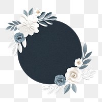 Flower frame png element, transparent background