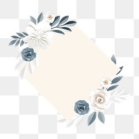 Flower frame png element, transparent background