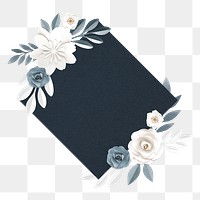 Flower frame png element, transparent background